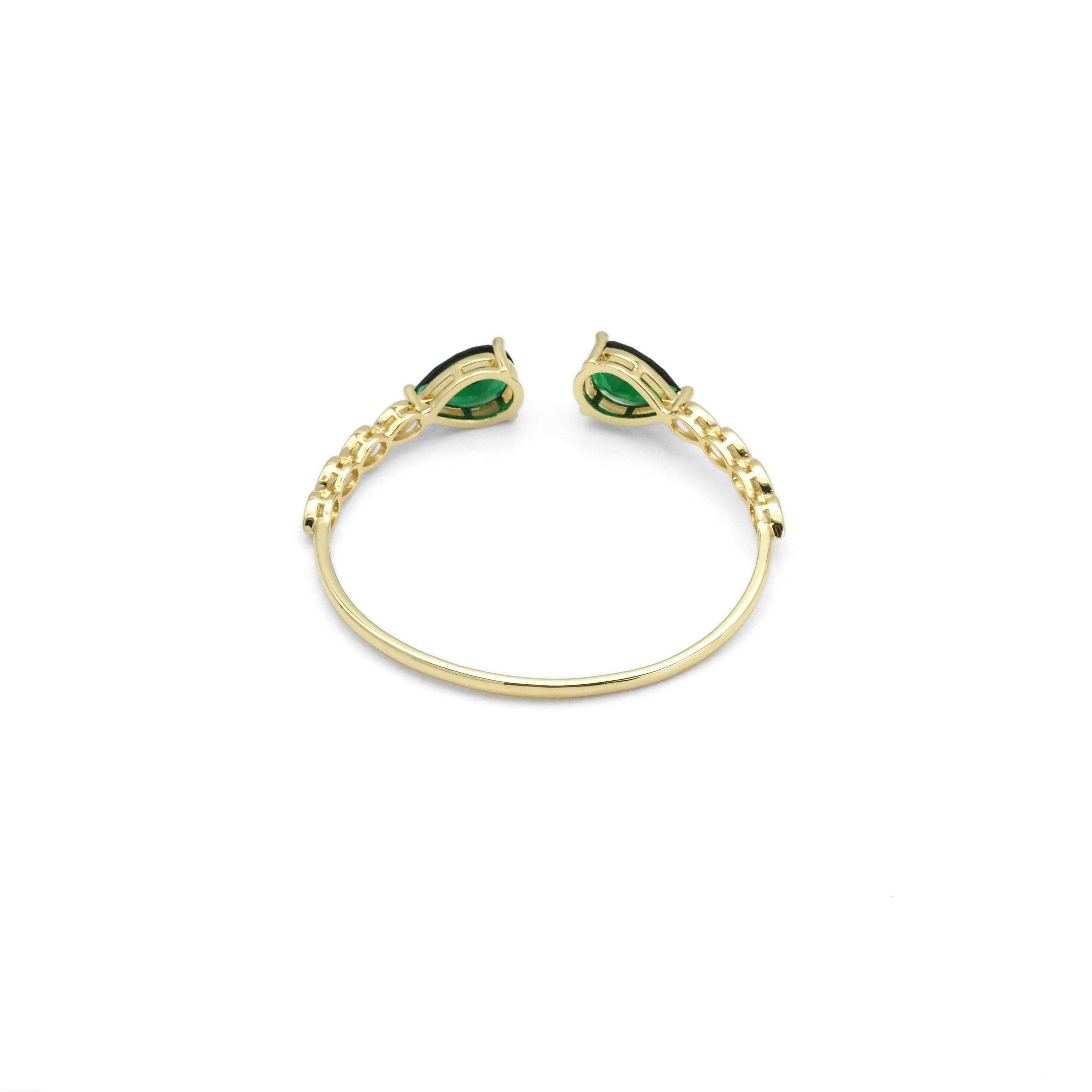 Colorful Teardrop Crystal Gold Adjustable Bracelet, Sku#LX284
