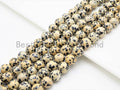 Dalmation Round Smooth Jasper beads, High quality 6mm/8mm/10mm/12mm Round Gemstone beads, Natural Jasper Beads, 15.5inch strand, SKU#U338