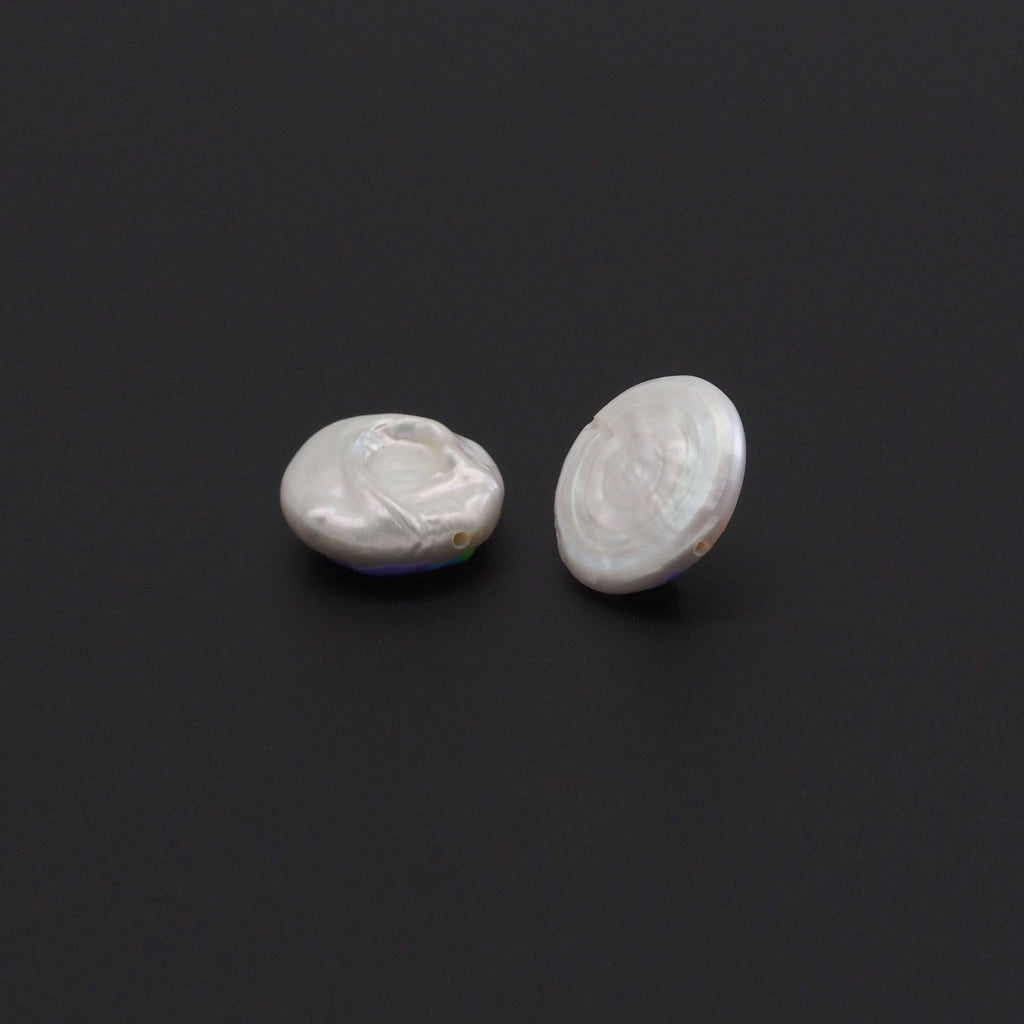 Rainbow On White Pearl Charm/Spacer Beads, Sku#Y889