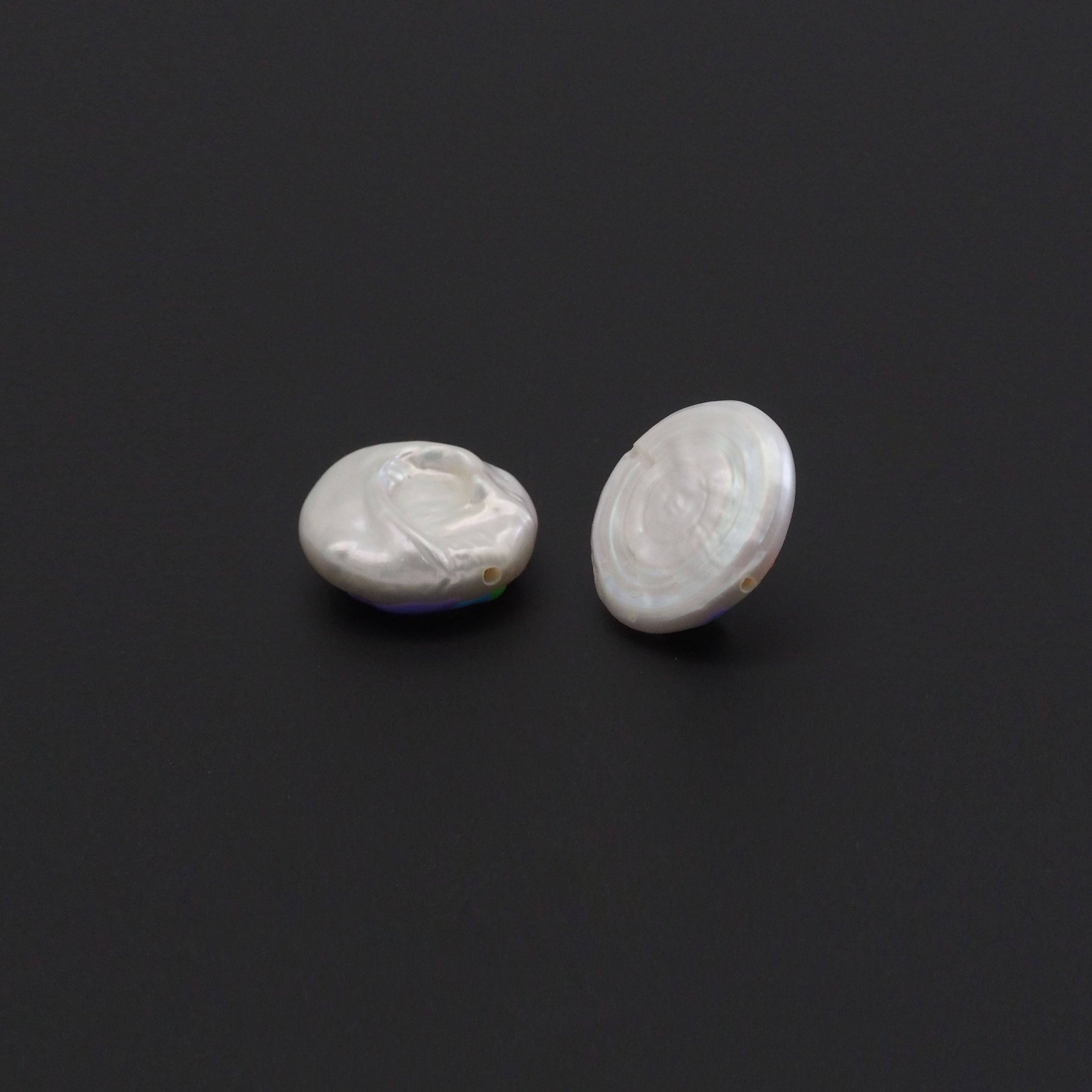 Rainbow On White Pearl Charm/Spacer Beads, Sku#Y889