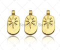 High Polished North Star On Oval Pendant/Charm,Gold Star Tag Charm, Necklace Bracelet Charm Pendant,12x23mm, Sku#Y366