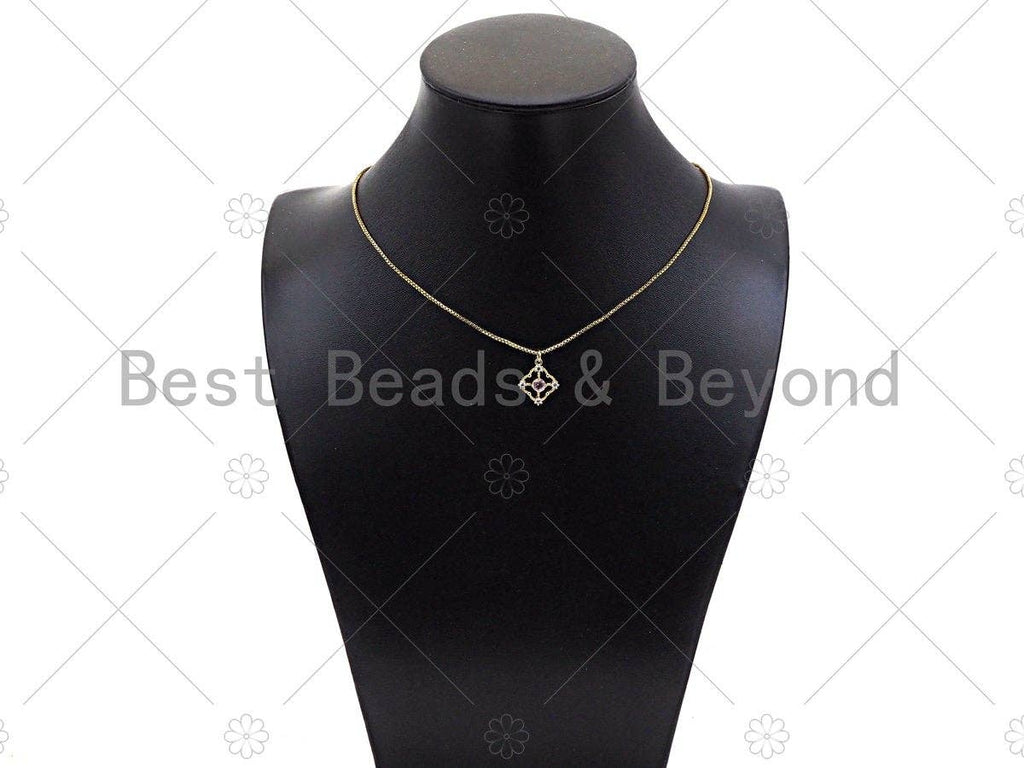 Gold Filled CZ Micro Pave Clover Shape Pendant
