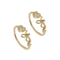 Gold CZ Heart Love You Adjustable Ring, Sku#LK804