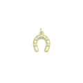 Clear CZ Gold U Shape horseshoe Charm Pendant,Sku#LD717