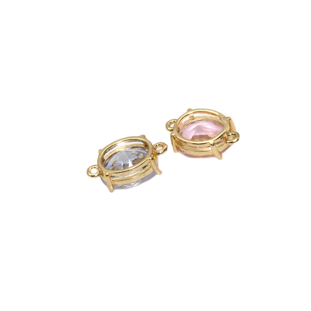 Big Colorful Oval CZ Spacer Beads, Sku#LD384