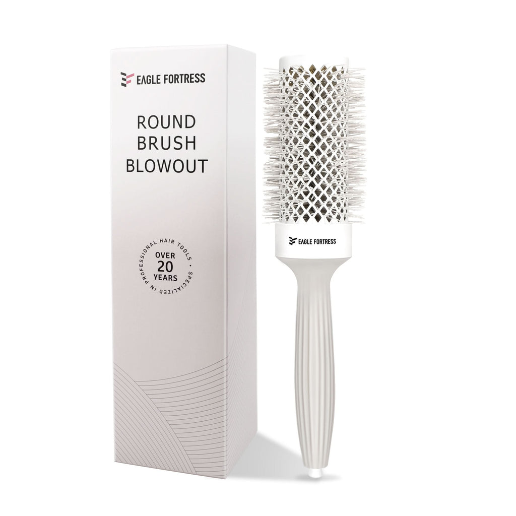 Eagle Fortress Professional Round Hair Brush for Blow Drying with Ceramic + Ionic, Grey 1.69in