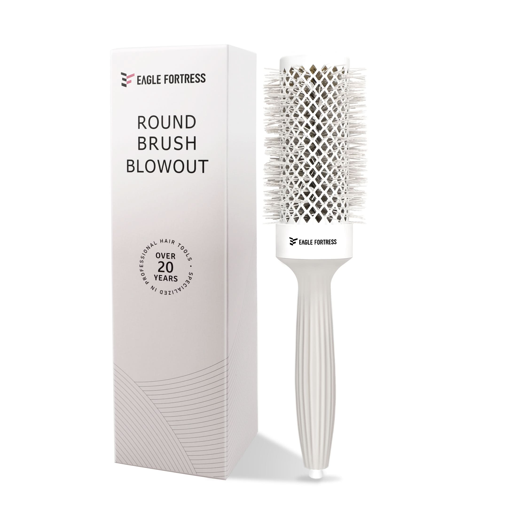 Eagle Fortress Professional Round Hair Brush for Blow Drying with Ceramic + Ionic, Grey 1.69in