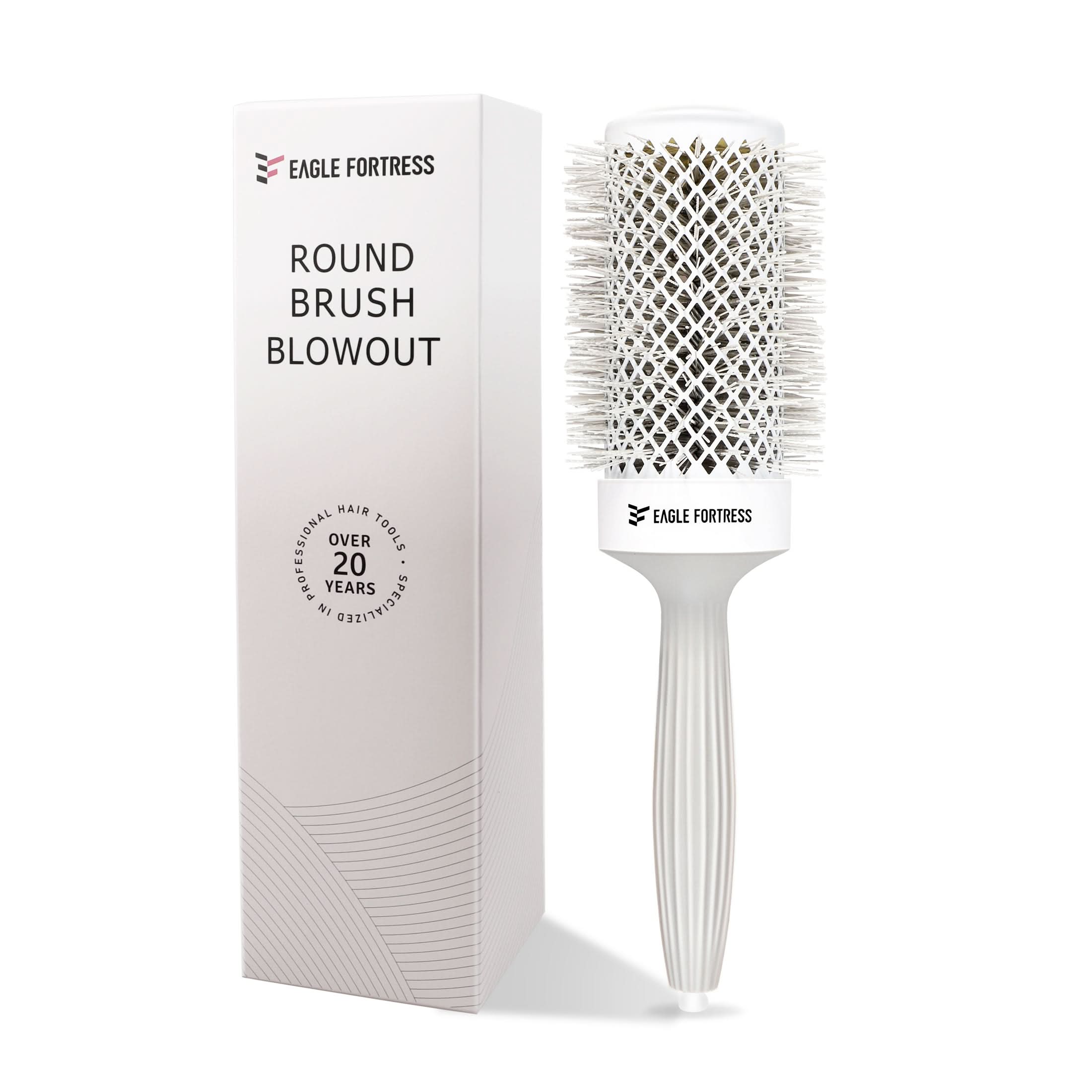 Eagle Fortress Professional Round Hair Brush for Blow Drying with Ceramic + Ionic, Grey 2.09in