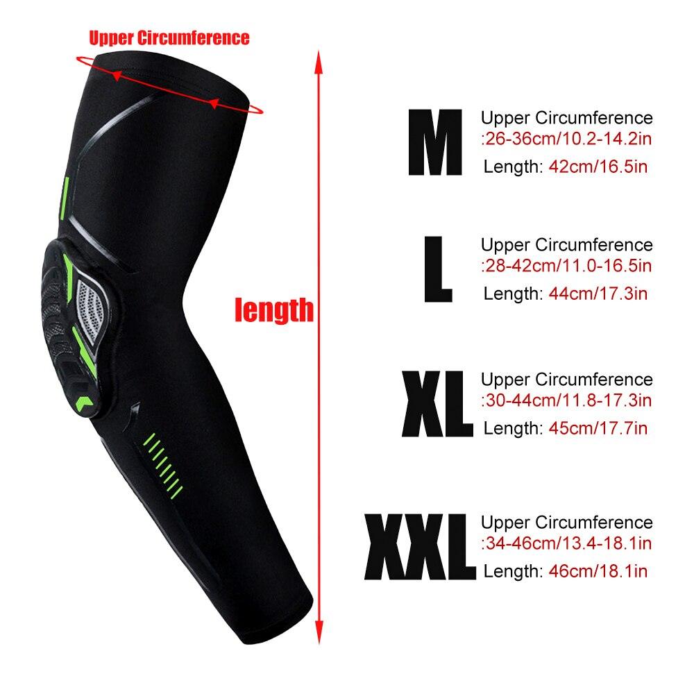 1Piece Sports Elbow Support Pads Breathable Arm Compression Shield Shape Crash Proof Elbow Pads Arm Sleeve Compression Sleeve For Outdoor Sports Running Basketball Football Volleyball Arm Cover