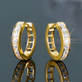 2.5mm Moissanite Hoop Huggie Earrings 925 Sterling Silver Unisex Certified Pair