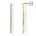 2.5mm Moissanite Tassel Stud Earrings 925 Sterling Silver Tennis Chain