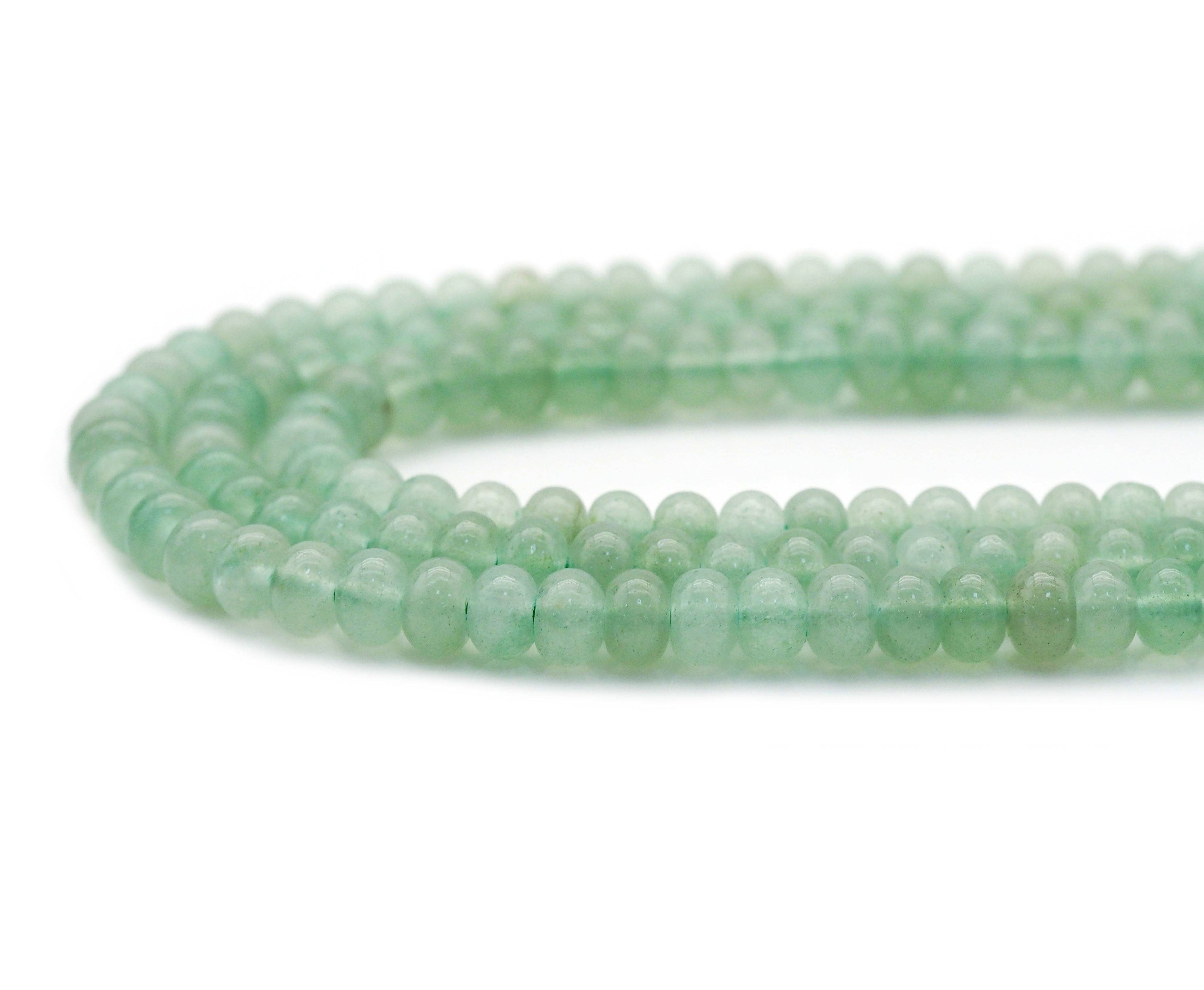Genuine Green Aventurine Rondelle Smooth Beads, Sku#U1410