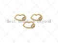 Small Clear CZ Micro pave Lip Shape Clasp, 18k Gold CZ Pave Clasp, Lip Carabiner Clasp, lip Connector, Lip Charm,9x15mm, sku#LK10