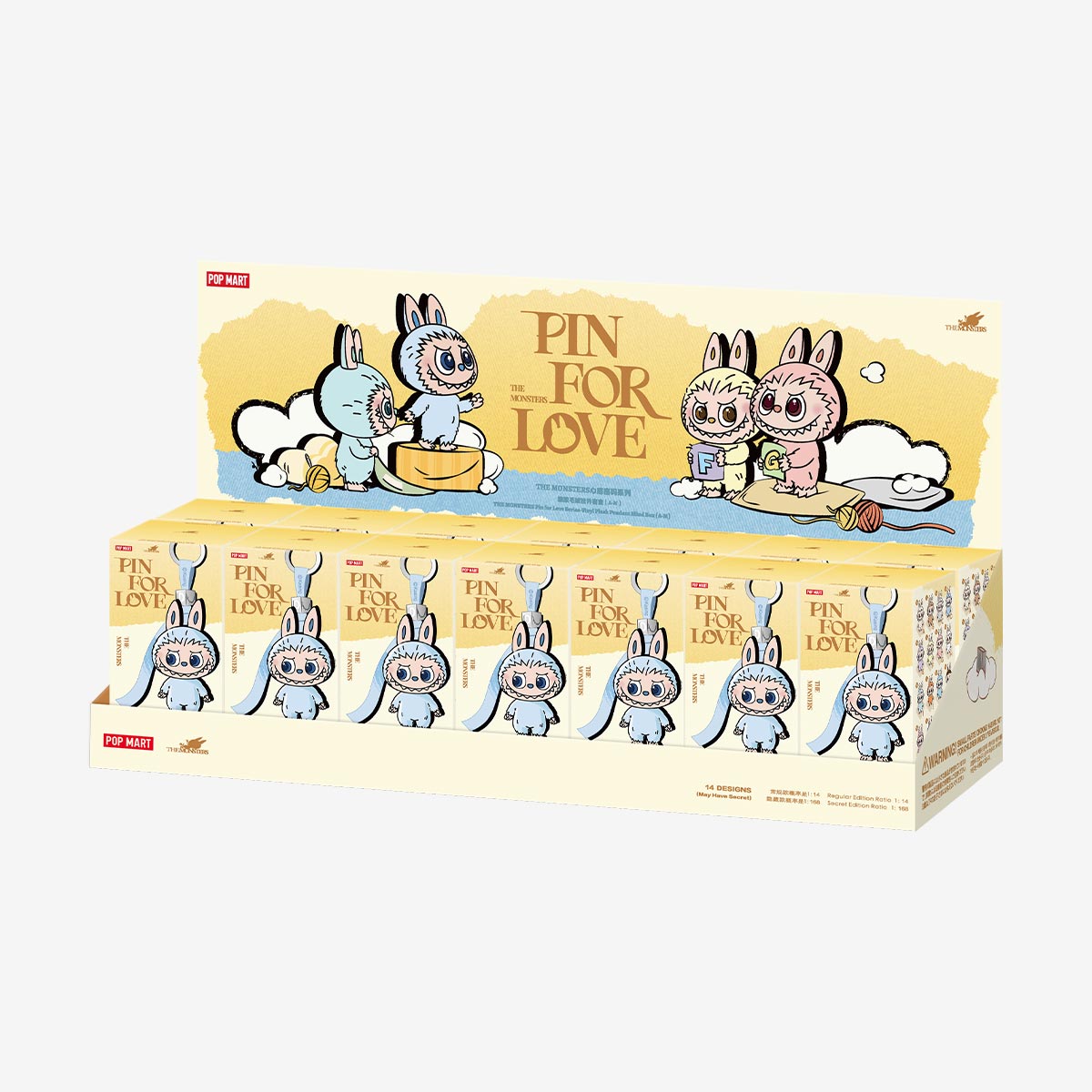 Pop Mart Labubu Pin for Love Series Blind Box (A-M) Jaune