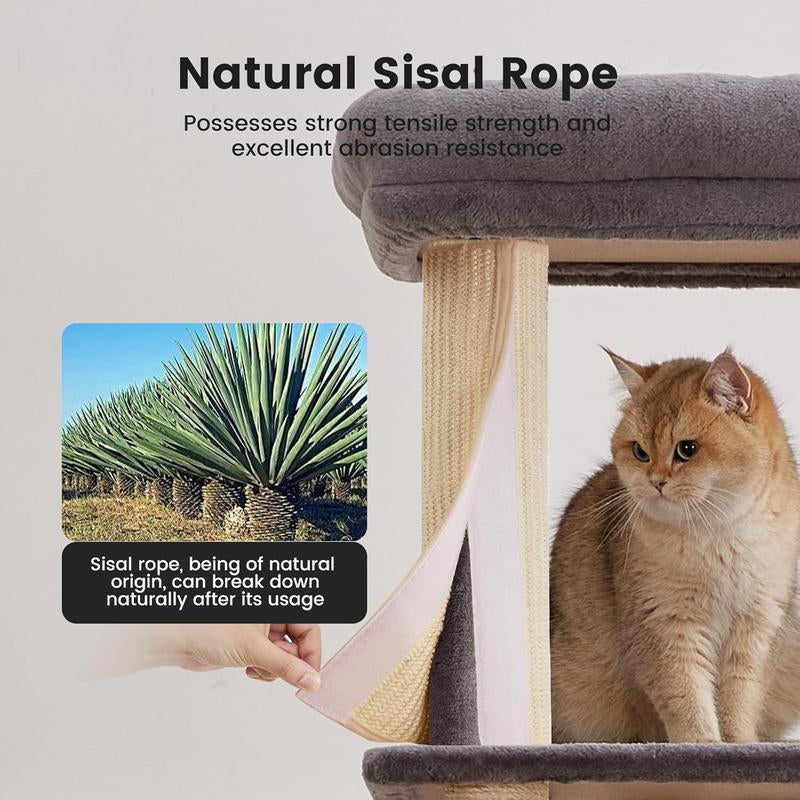 Gardner Pet 65In Heavy Duty Cat Tree Tower for Large Cats, Multi-Level Cat Furniture with Replaceable Sisal Scratching Post, Hammock | Extra-Large Platform & Condo
