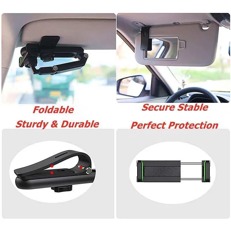 Good Quality New 1080° Multi-Function Sun Visor Universal 360 Degree Rotating Phone Holder Suitable for Any Scene Car Holder -Rotatable and Retractable