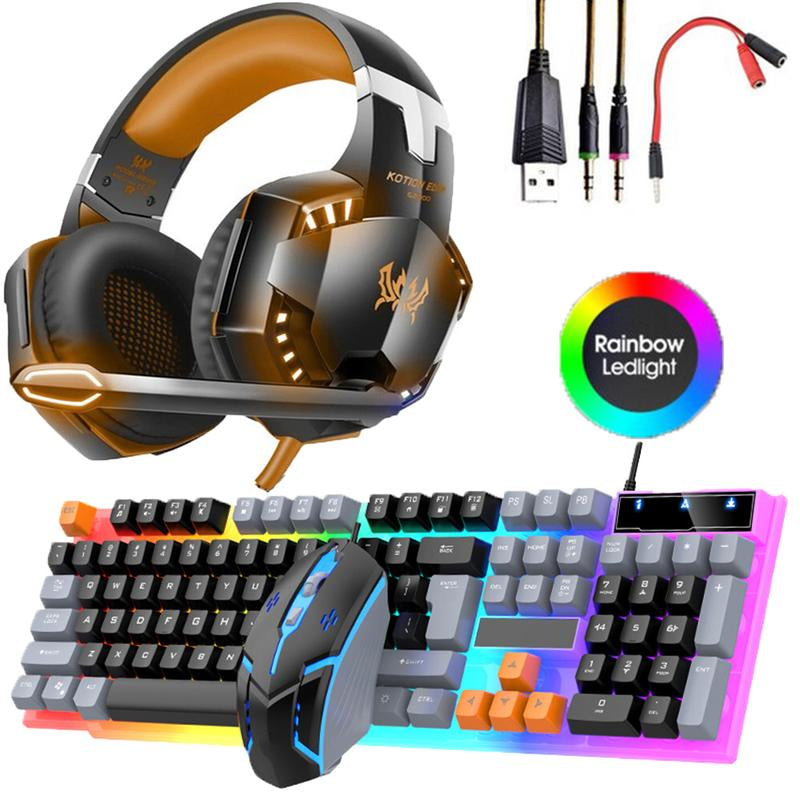 Ultimate 3-in-1 Gaming Bundle: RGB Keyboard, Precision Wired Mouse & Noise Cancelling Headset for Xbox, PS4, PS5 & PC