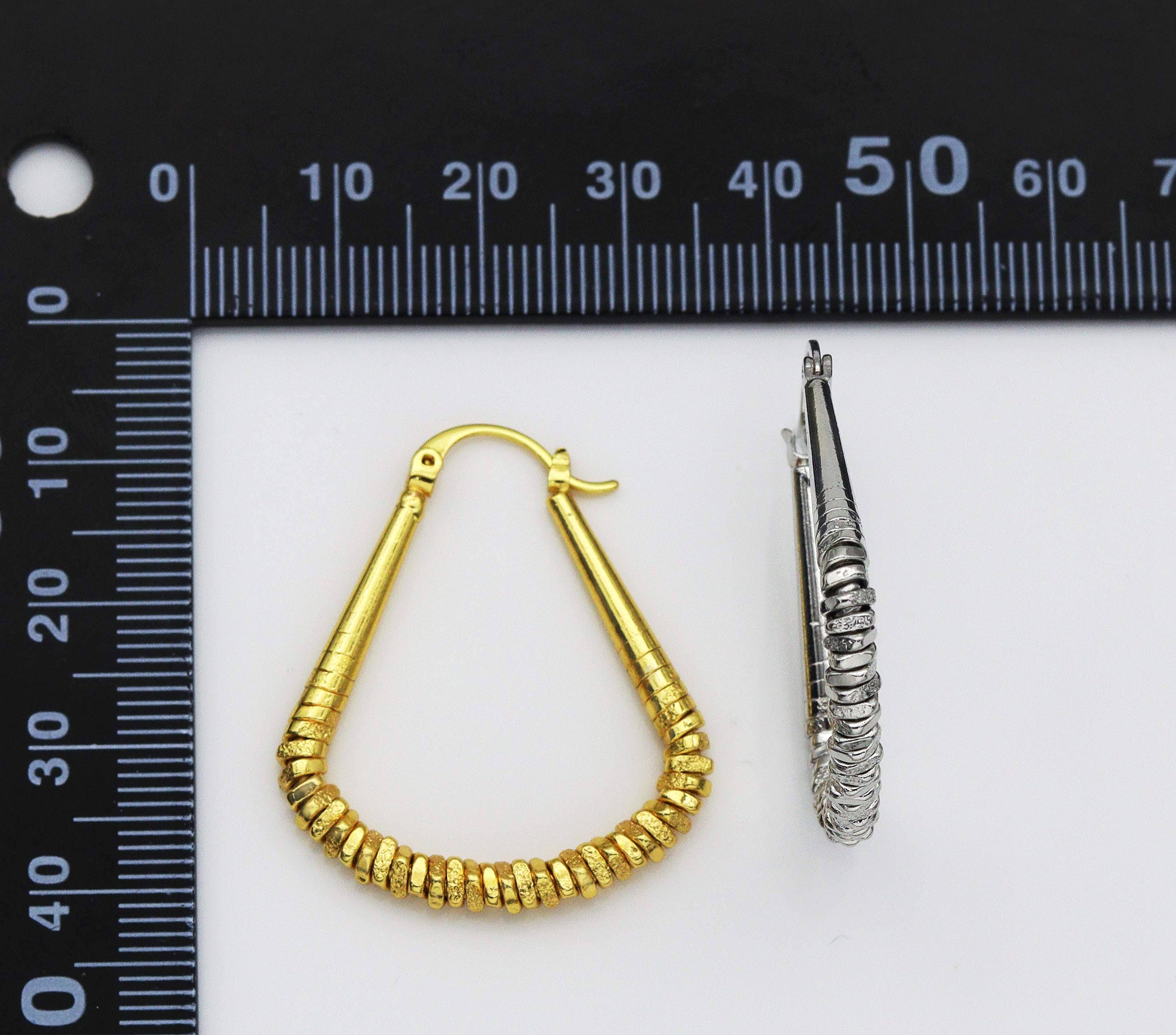 Triangle Spike Huggie Hoop Earrings, Sku#B200