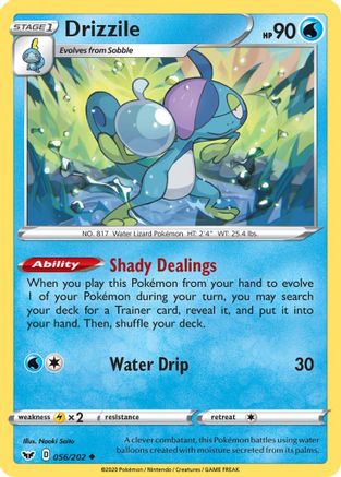 Drizzile () 056/202 - SWSH01 Sword & Shield Base Set Reverse Holofoil