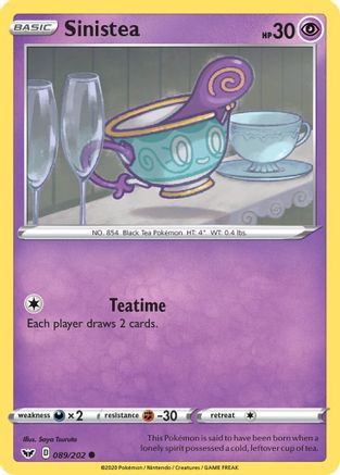 Sinistea 089/202 - SWSH01 Sword & Shield Base Set Reverse Holofoil
