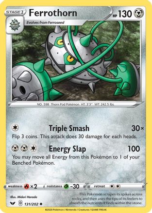Ferrothorn 131/202 - SWSH01 Sword & Shield Base Set Reverse Holofoil