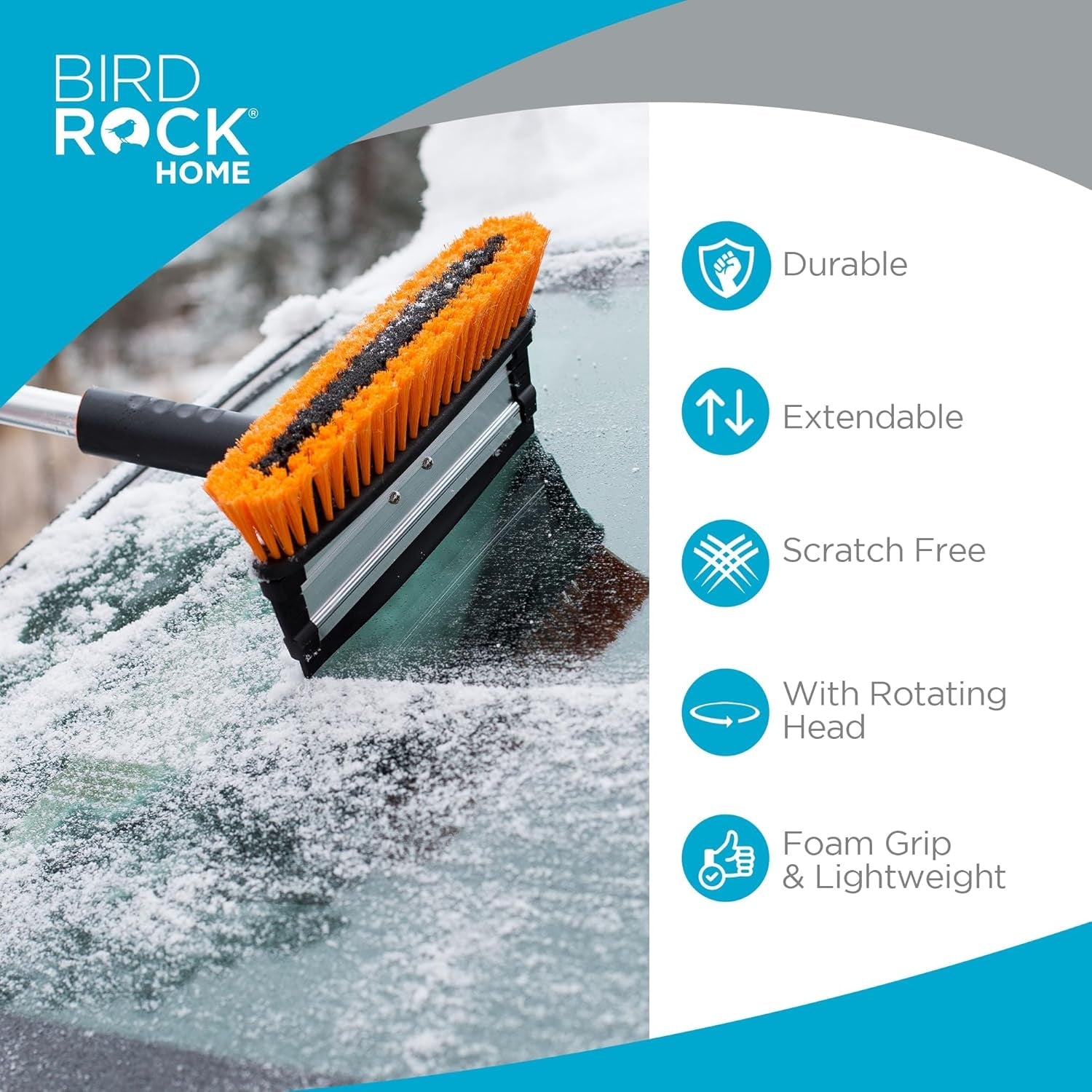 ‎Snow Moover 39" Extendable Snow Brush with Squeegee & Ice Scraper | Foam Grip | Auto Snow Brush | Auto Ice Scraper | Car Truck SUV