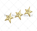 CZ Micro Pave Five Point Star on Fiver Point Star Shape Pendant,Cubic Zirconia Gold Charm, Necklace Bracelet Pendant, 22x27mm, Sku#Y418