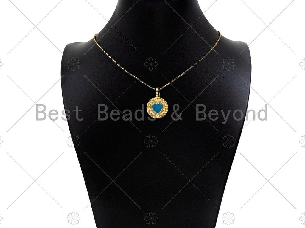 Enamel heart click on charm pendant, enamel heart, Sku#L471