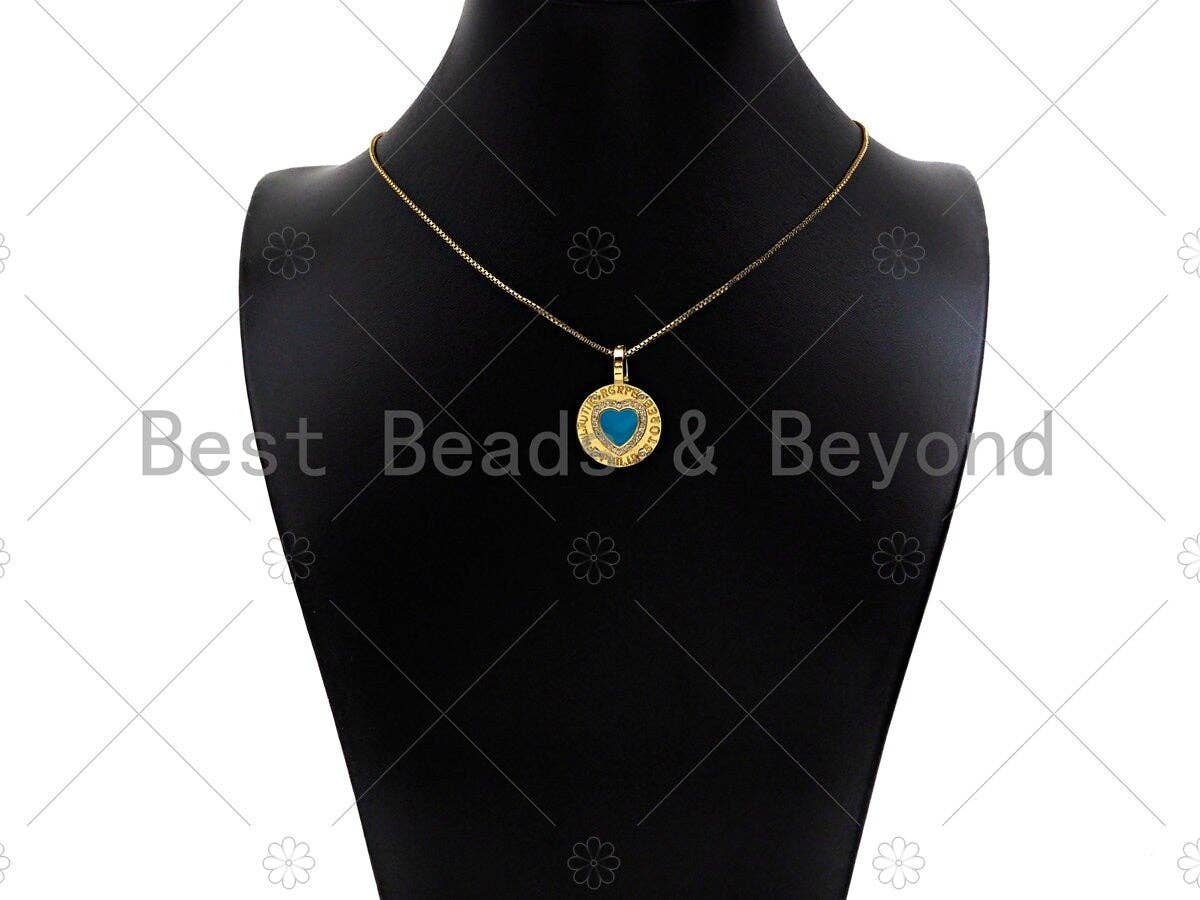 Enamel heart click on charm pendant, enamel heart, Sku#L471