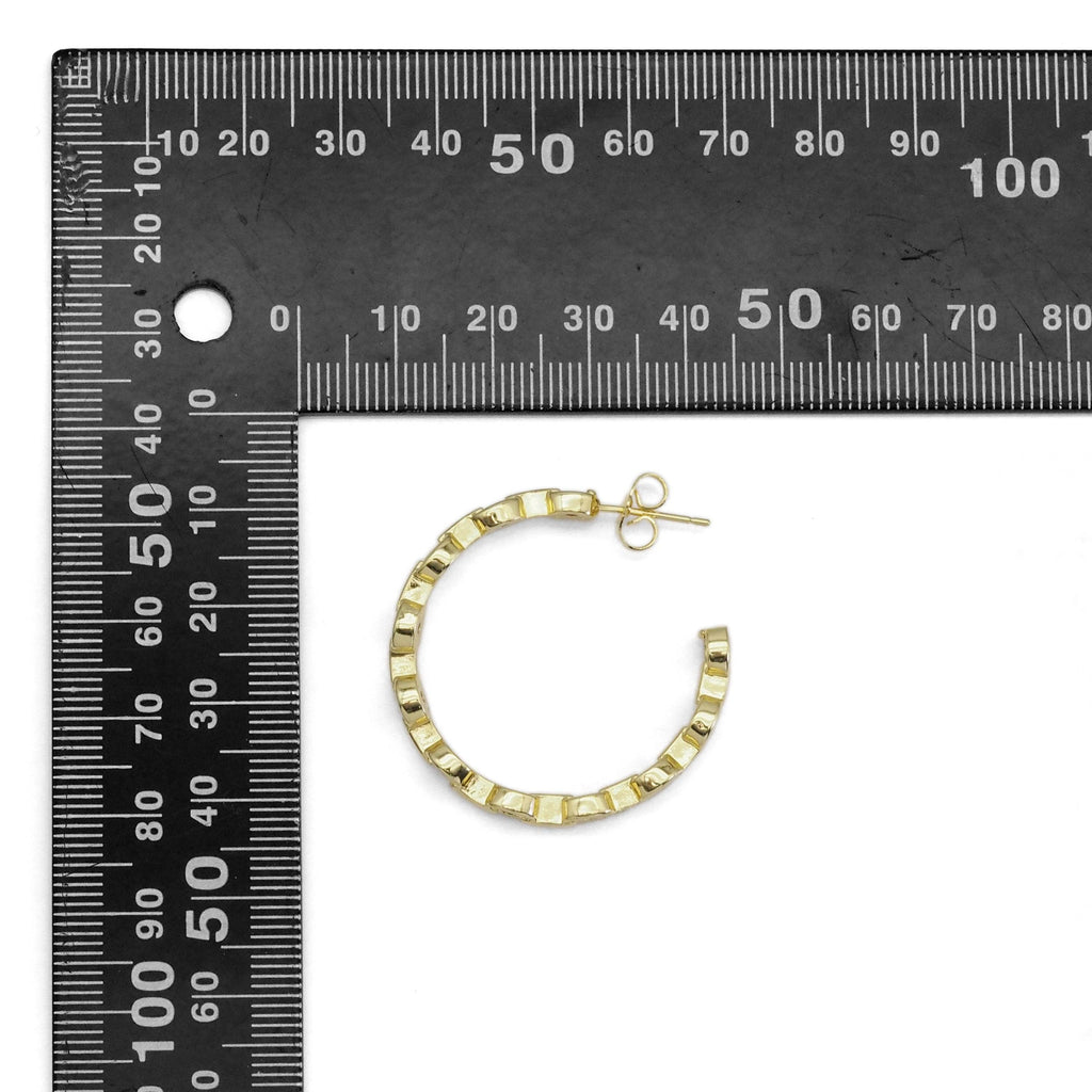 Gold Colorful CZ Hoop Earrings, Sku#LD465