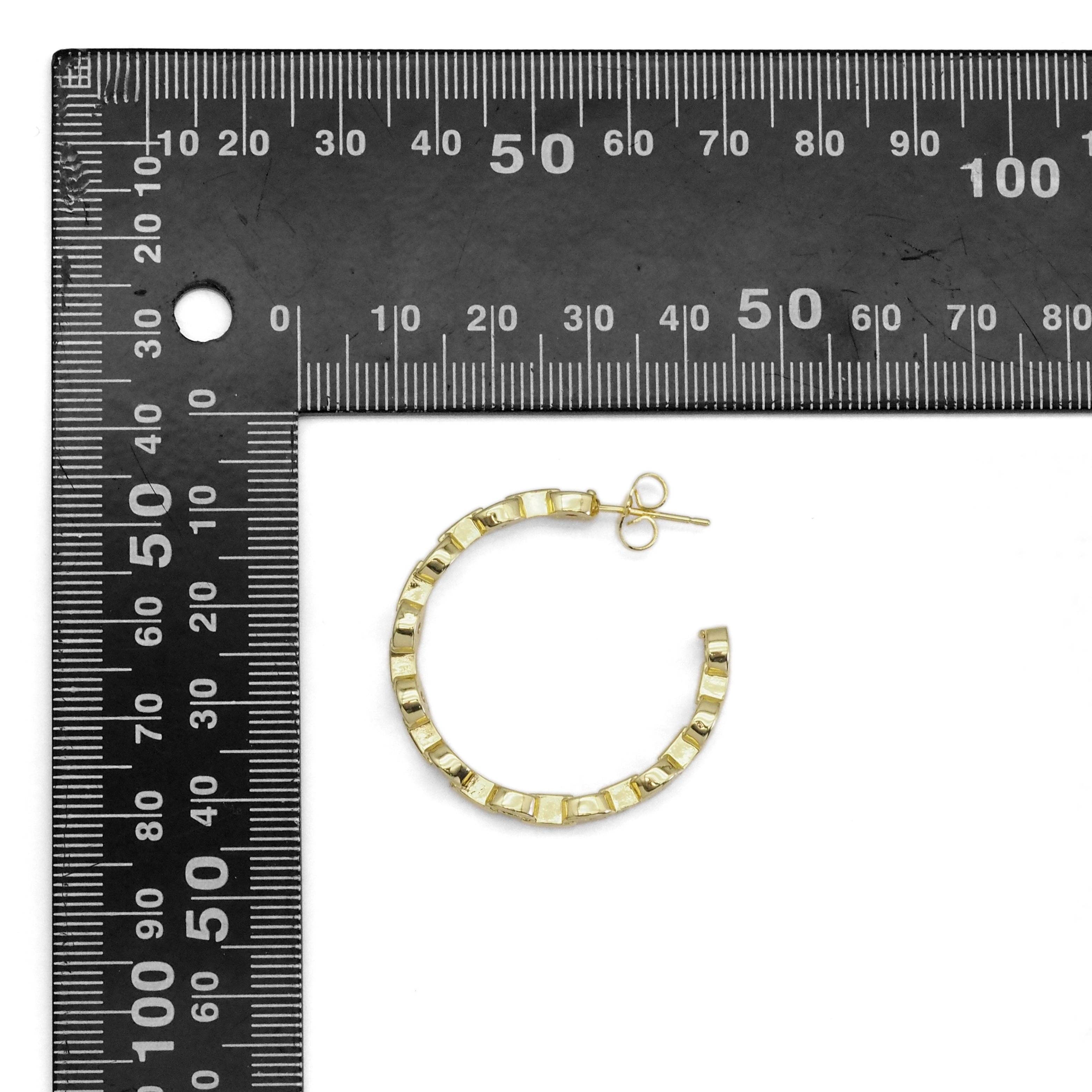 Gold Colorful CZ Hoop Earrings, Sku#LD465