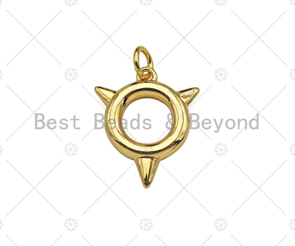 Gold Filled Round Ring With Arrows Shape Pendant, 18K Gold Filled Round Ring Charm, Necklace Bracelet Charm Pendant, 15x18mm, Sku#Y442