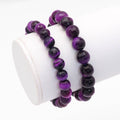 Purple Tiger Eye Round Faceted Stretchy Bracelet, Sku#EF391