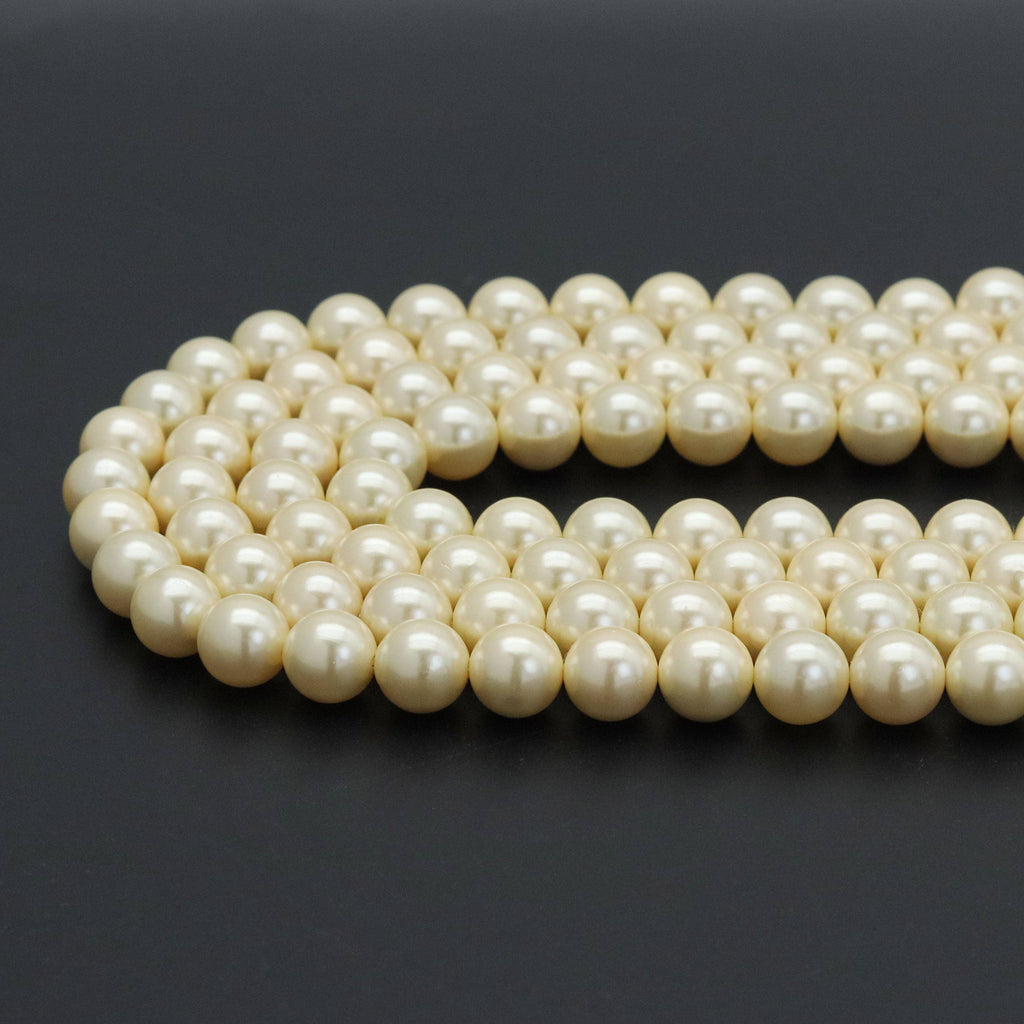 Light Gold MOP Round Smooth Beads, Sku#T175