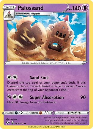 Palossand 082/192 - SWSH02 Rebel Clash Reverse Holofoil
