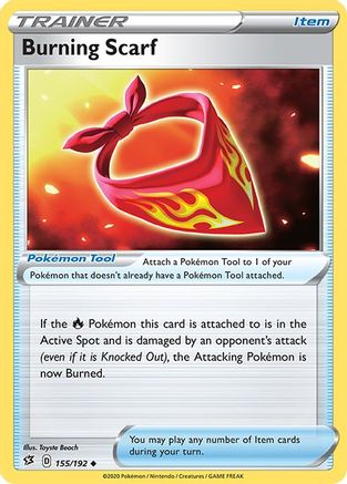 Burning Scarf 155/192 - SWSH02 Rebel Clash Reverse Holofoil