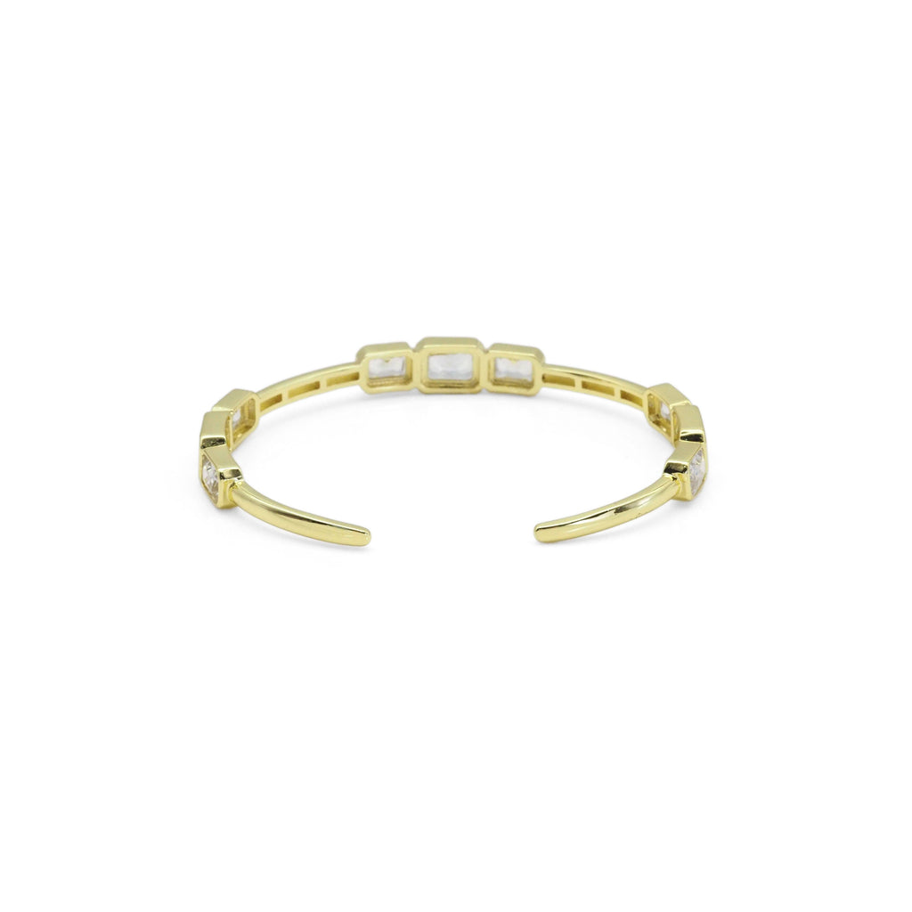 Gold Rectangle CZ Bracelet, Sku#LX404