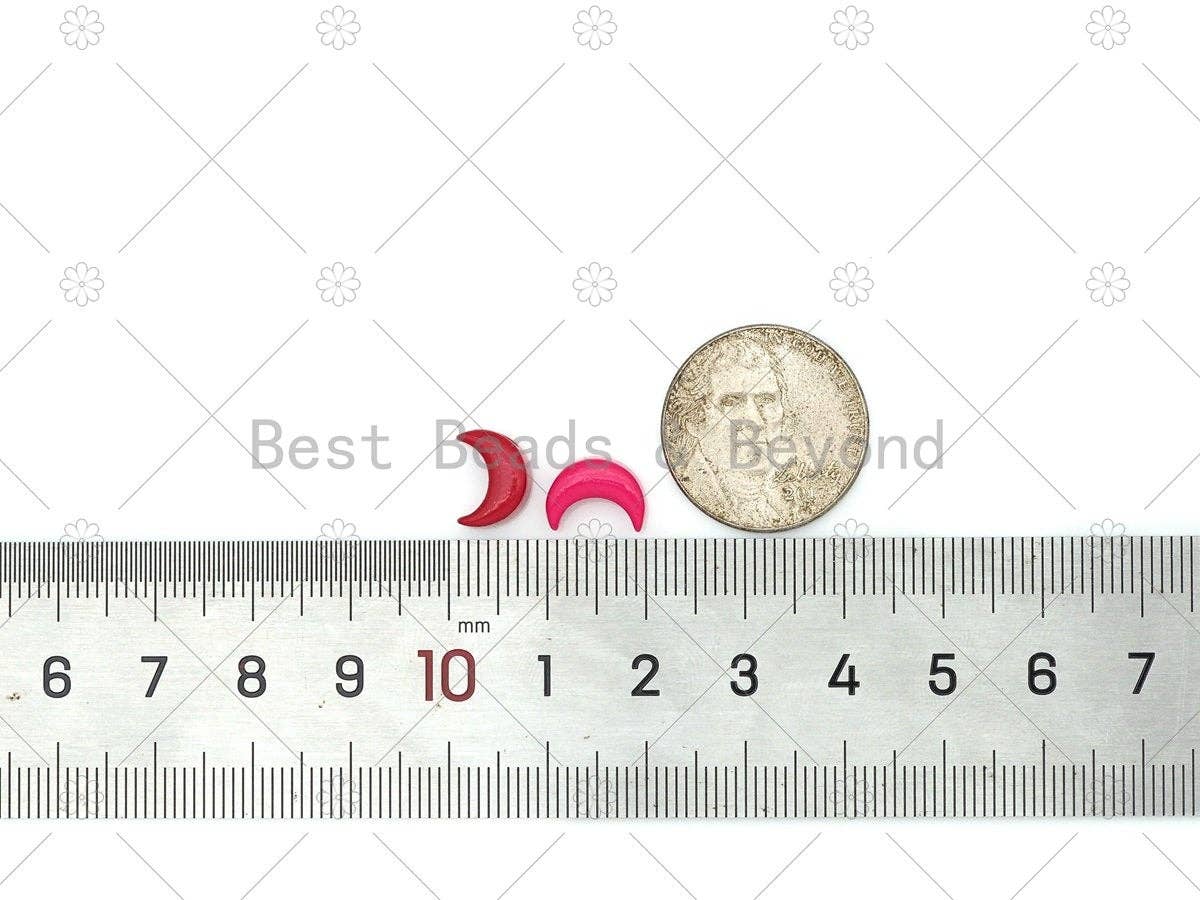 Enamel Colorful Crscent Moon, Crescent Moon, Pink Turquoise Black Yellow Enamel Jewelry,10x8mm,Sku#LD159
