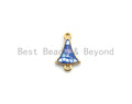 100% Natural Shell Fan Shaped Blue Connector with Gold/Silver Plated Edging, Natural Blue Shell Beads, 10x15mm,SKU#Z261