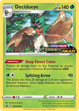 Decidueye (Prerelease) SWSH035/307 - SWSH Sword & Shield Promo Cards Holofoil