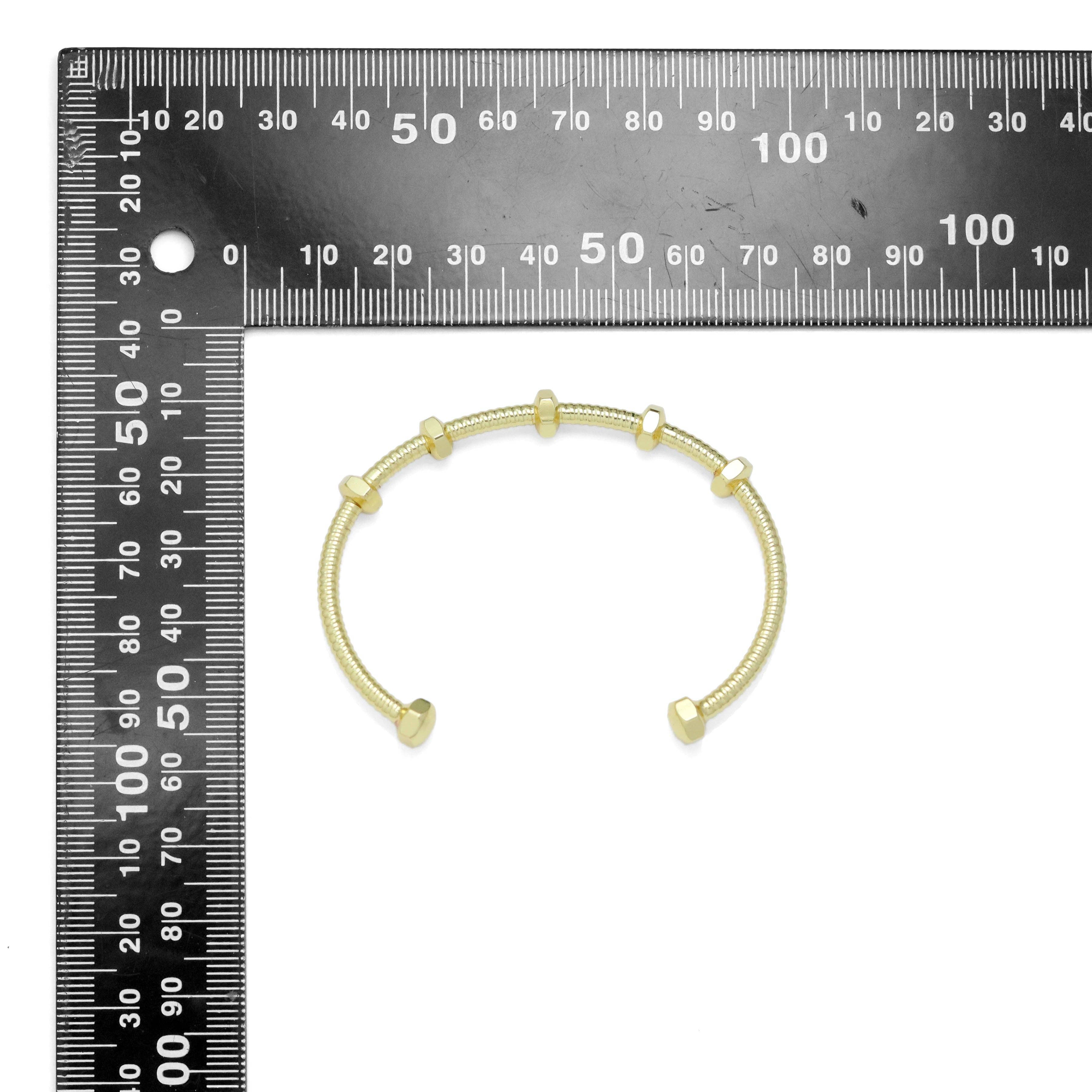 Gold Nut Bolt Adjustable Bracelet cuff, Sku#A281