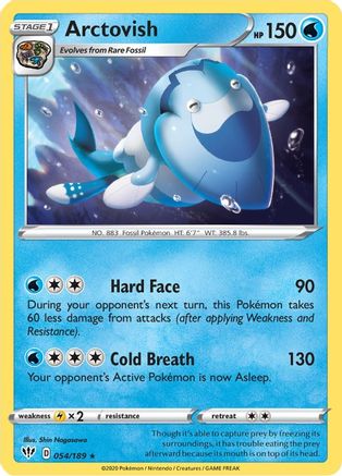 Arctovish 054/189 - SWSH03 Darkness Ablaze Reverse Holofoil