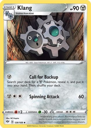 Klang 126/189 - SWSH03 Darkness Ablaze