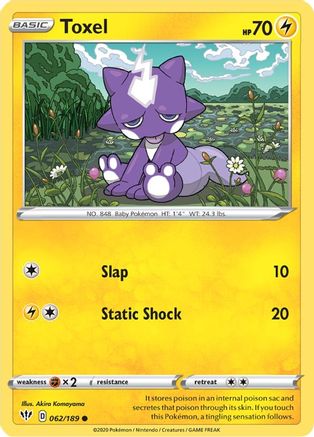 Toxel 062/189 - SWSH03 Darkness Ablaze Reverse Holofoil