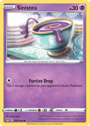Sinistea 082/189 - SWSH03 Darkness Ablaze Reverse Holofoil