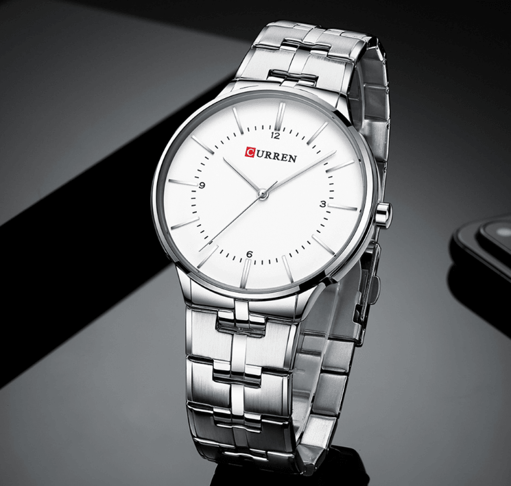 Montre étanche pour homme avec bracelet étincelant, disponible en cinq designs modernes – le cadeau parfait pour l'être cher.