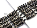 1pc/10pc Natural Tibetan Agate Cylinder Beads, Black White Dzi Eye beads, Cylinder Agate Beads, 10x30mm,sku#U494