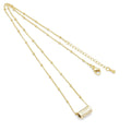 Gold Link Hexagon Tube Charm Adjustable necklace, Sku#EF343