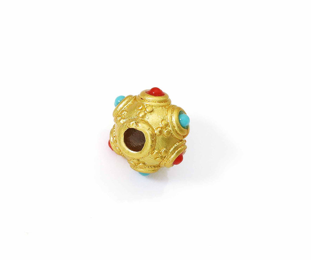 Gold Enamel Spacer Beads, Sku#LX72