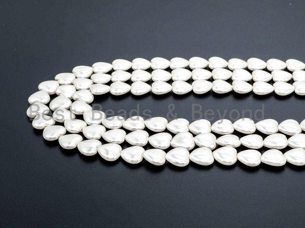 Natural Mother of Pearl beads, 5x12mm White Heart Pearl beads, White Mop heart Beads, Loose Pearl, Mother's day gift 16inch strand, SKU#T61